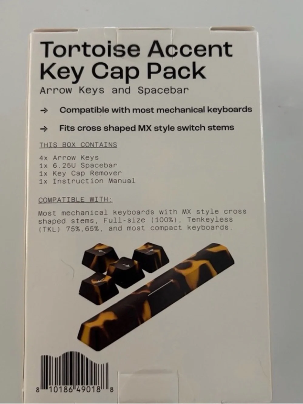New Tortoise Accent Keycap Set Spacebar & Arrow Keys for Mechanical Keyboard